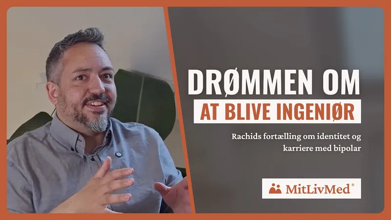 Rachid fortæller ved siden af teksten “Drømmen om at blive ingeniør”.